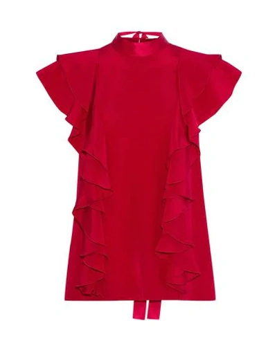 Shop Adam Lippes Blouses In Garnet