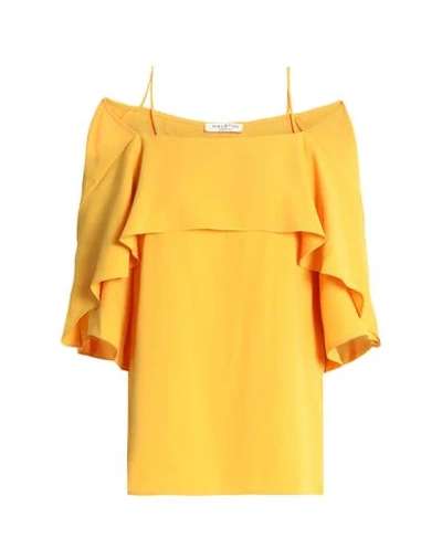 Shop Halston Blouse In Yellow