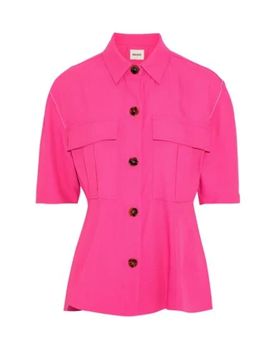 Shop Khaite Solid Color Shirts & Blouses In Fuchsia