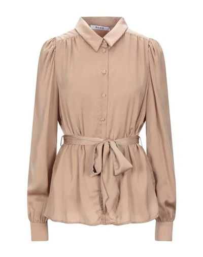 Shop Na-kd Solid Color Shirts & Blouses In Camel