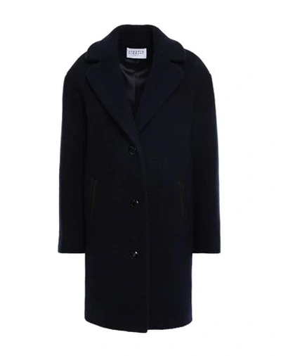 Shop Claudie Pierlot Coat In Dark Blue