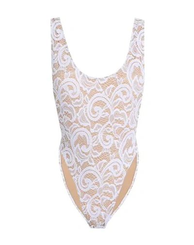 Shop Norma Kamali One-piece Swimsuits In White