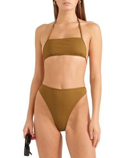 Shop Rudi Gernreich Bikini Tops In Khaki