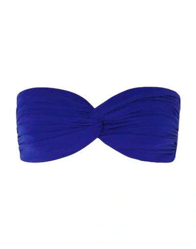 Shop Norma Kamali Bikini Tops In Bright Blue