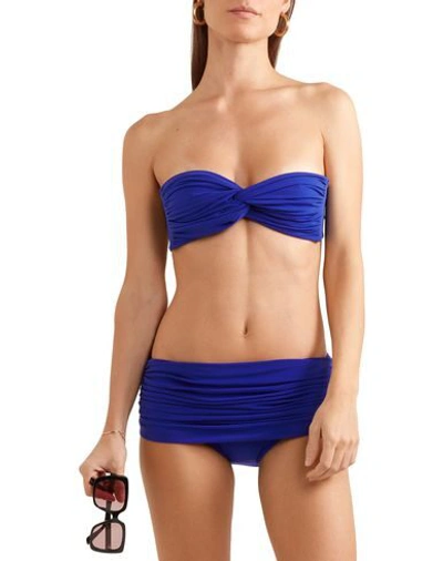 Shop Norma Kamali Bikini Tops In Bright Blue