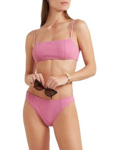 Shop Ganni Bikini Tops In Pink