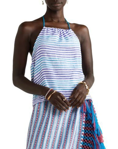 Shop Jaline Woman Cover-up Azure Size M Cotton In Blue