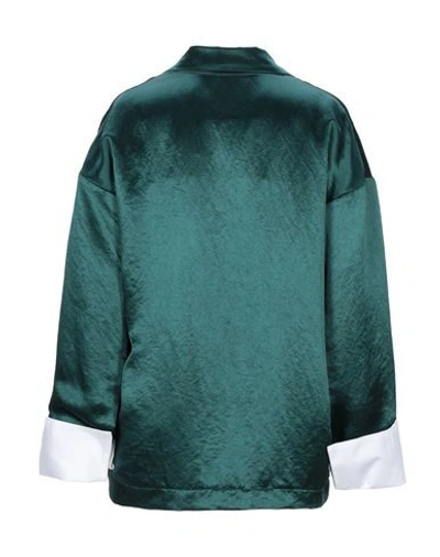 Shop Jejia Woman Blazer Dark Green Size 2 Acetate, Cotton