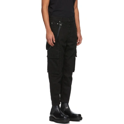 Shop Helmut Lang Black Cropped Cargo Jeans