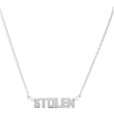 Shop Stolen Girlfriends Club Silver Block Letter Necklace