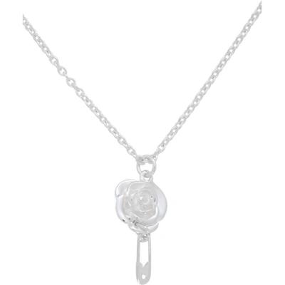 Shop Stolen Girlfriends Club Silver Punk Rose Pendant Necklace
