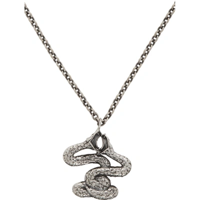 Shop Stolen Girlfriends Club Ssense Exclusive Silver Double Snake Pendant Necklace