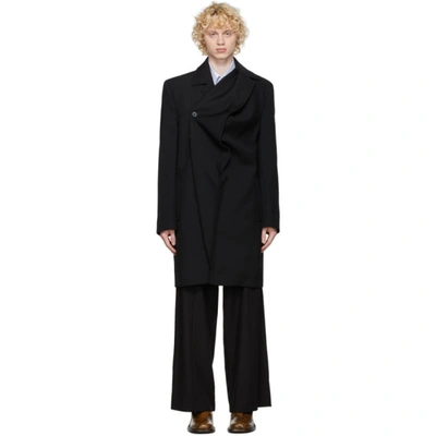 Shop Y/project Black Wool Twisted Coat