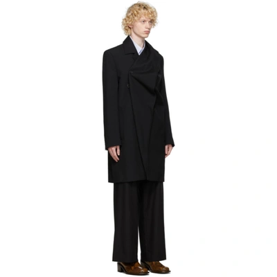 Shop Y/project Black Wool Twisted Coat