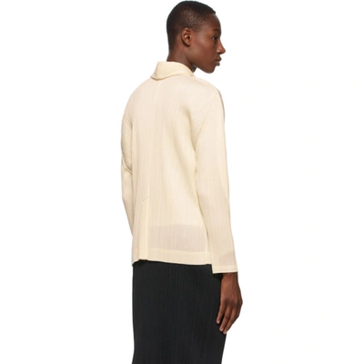 Shop Issey Miyake Pleats Please  Off-white Monthly Colors September Blazer In 02 Off Whit