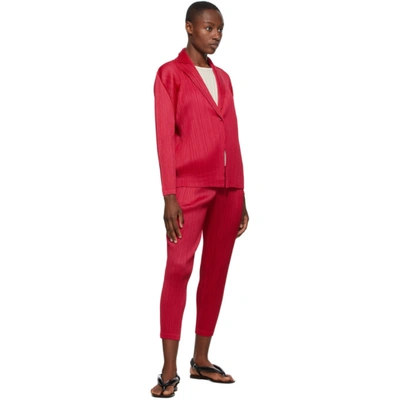 Shop Issey Miyake Pleats Please  Pink Monthly Colors September Blazer In 25 Magenta