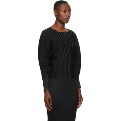 Shop Issey Miyake Pleats Please  Black Rib Pleats September Blouse In 15 Black