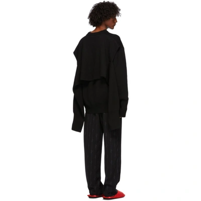 Shop Balenciaga Black Wool Double Fit Sweater In 1000black