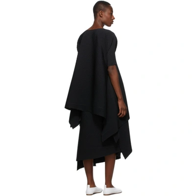 Shop Issey Miyake Black Pleated Bits Dress In 15 Black