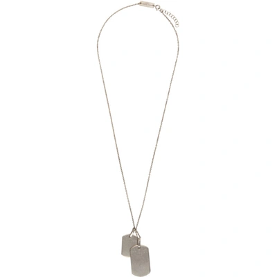 Shop Maison Margiela Silver Dog Tag Necklace In 950 Silver