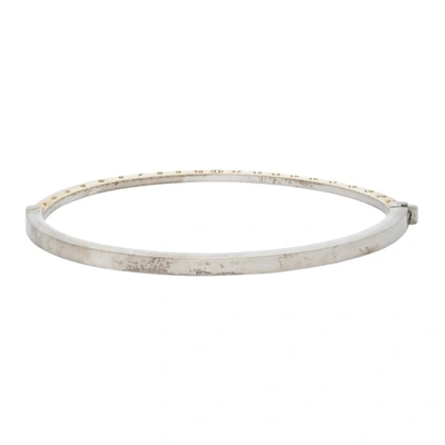 Shop Maison Margiela Silver And Gold Number Bracelet In 961 Pallaid