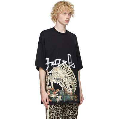 Shop Palm Angels Black Oversized Desert Skull T-shirt In Black/multi