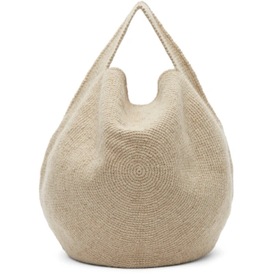 Shop Lauren Manoogian Beige Poof Tote In Sisal Sisal