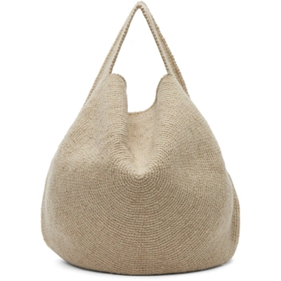 Shop Lauren Manoogian Beige Poof Tote In Sisal Sisal