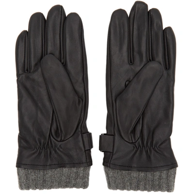 Shop Mackage Black Lambskin Reeve Gloves
