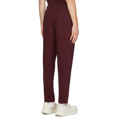 Shop Issey Miyake Burgundy Colorful Pleats Trousers In 83 Wine