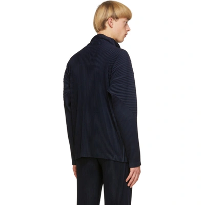 Shop Issey Miyake Homme Plisse  Navy Basics Zip-up Jacket In 75 Navy