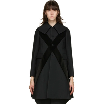 Shop Comme Des Garçons Comme Des Garçons Comme Des Garcons Comme Des Garcons Black Velvet Cross Coat In 1 Black