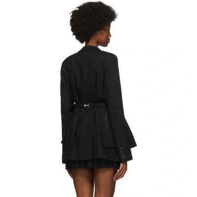 Shop Rokh Black Slashed Blazer In 00black