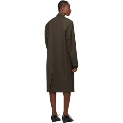 Shop Lemaire Brown Wool Suit Coat In 487 Dk Brow