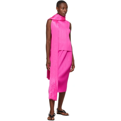 Shop Issey Miyake Pleats Please  Pink New Colorful Basics 2 Turtleneck In 22 Pink