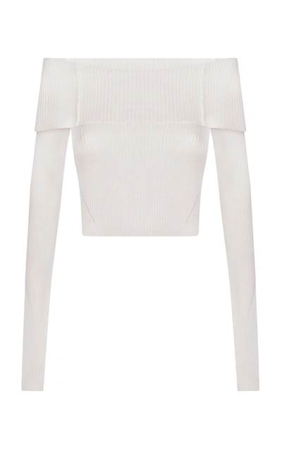 Shop Anna October Women's Anechka Off-the-shoulder Knit Top In White