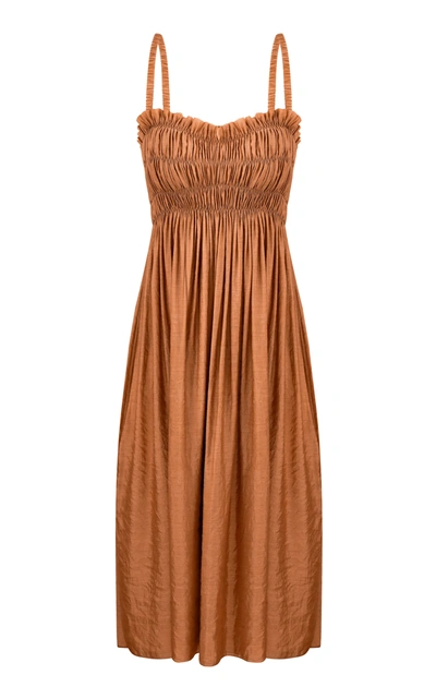 Shop Anna October Anatolia Sleeveless Mini Dress In Brown