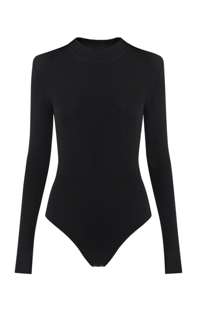 Shop Anna October Montenegro Long Sleeve Bodysuit In Black