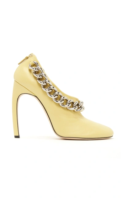 Shop Victoria Beckham Women's Carmen Embellished Leather Pumps In Yellow