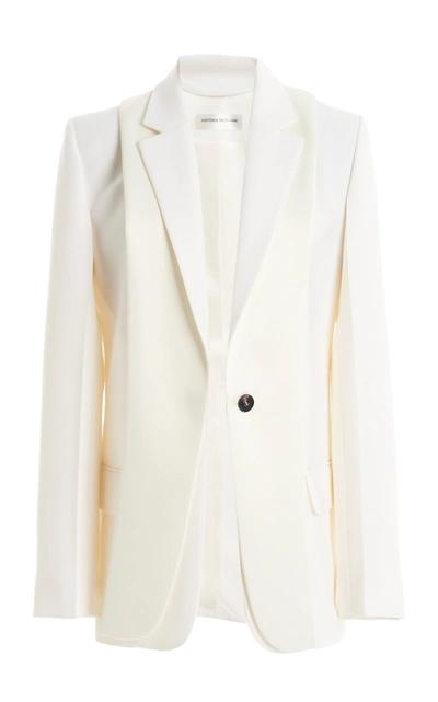 Shop Victoria Beckham Women's Virgin Wool Double-layer Jacket In White