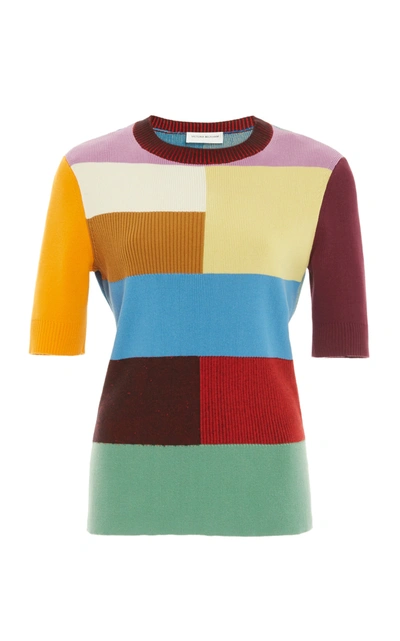 Shop Victoria Beckham Colorblocked Knit Top In Multi