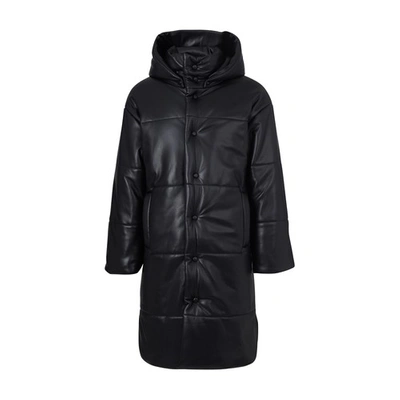 Shop Nanushka Eska Padded Jacket In Vegan Leather In Black