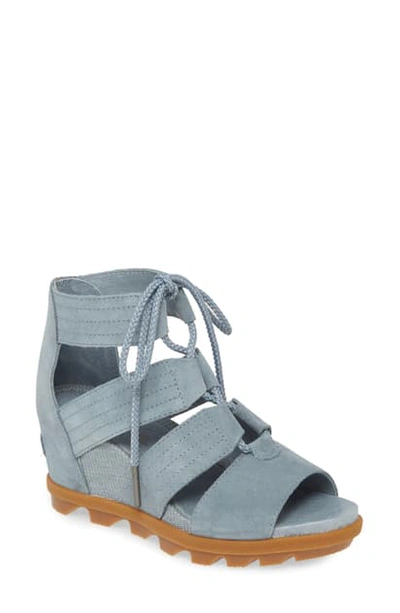 Shop Sorel Joanie Ii Cage Wedge Sandal In Cinder Grey Suede