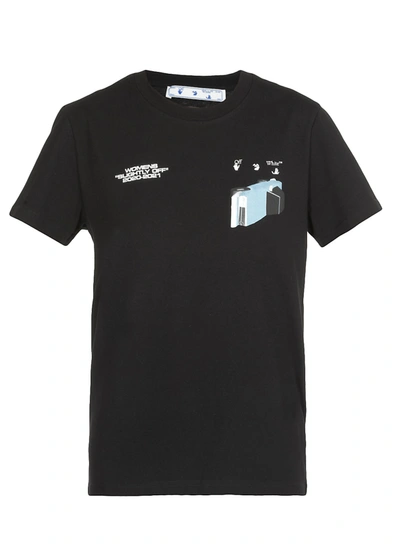 Shop Off-white Cotton T-shirt In Black Whit