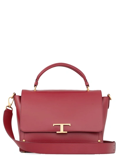 Shop Tod's Timeless Shoulder Bag In Granato Rosso