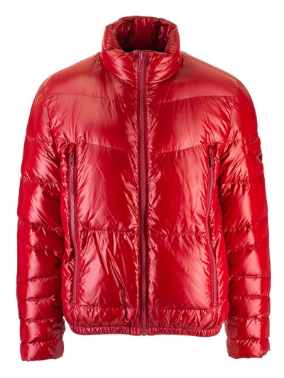 Shop Prada Padded Down Jacket In Red