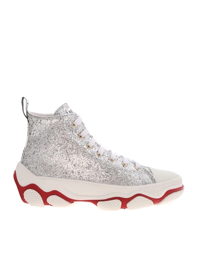 Shop Red Valentino Glam Run Sneakers In Silver Color