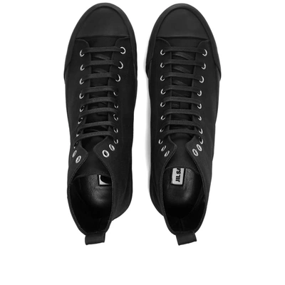 Shop Jil Sander Canvas Hi Top Sneaker In Black