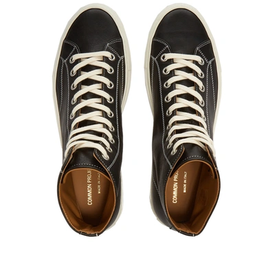 Shop Common Projects Tournament High Leather Shiny In Black