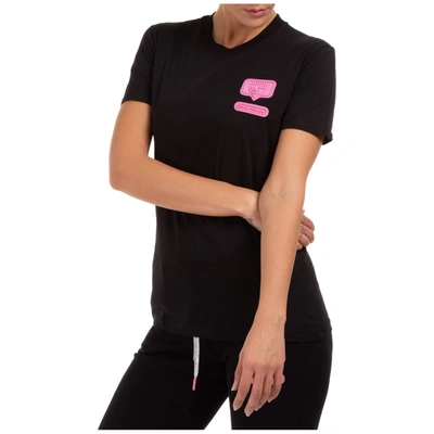 Shop Chiara Ferragni Women's T-shirt Short Sleeve Crew Neck Round Eyeike In Black